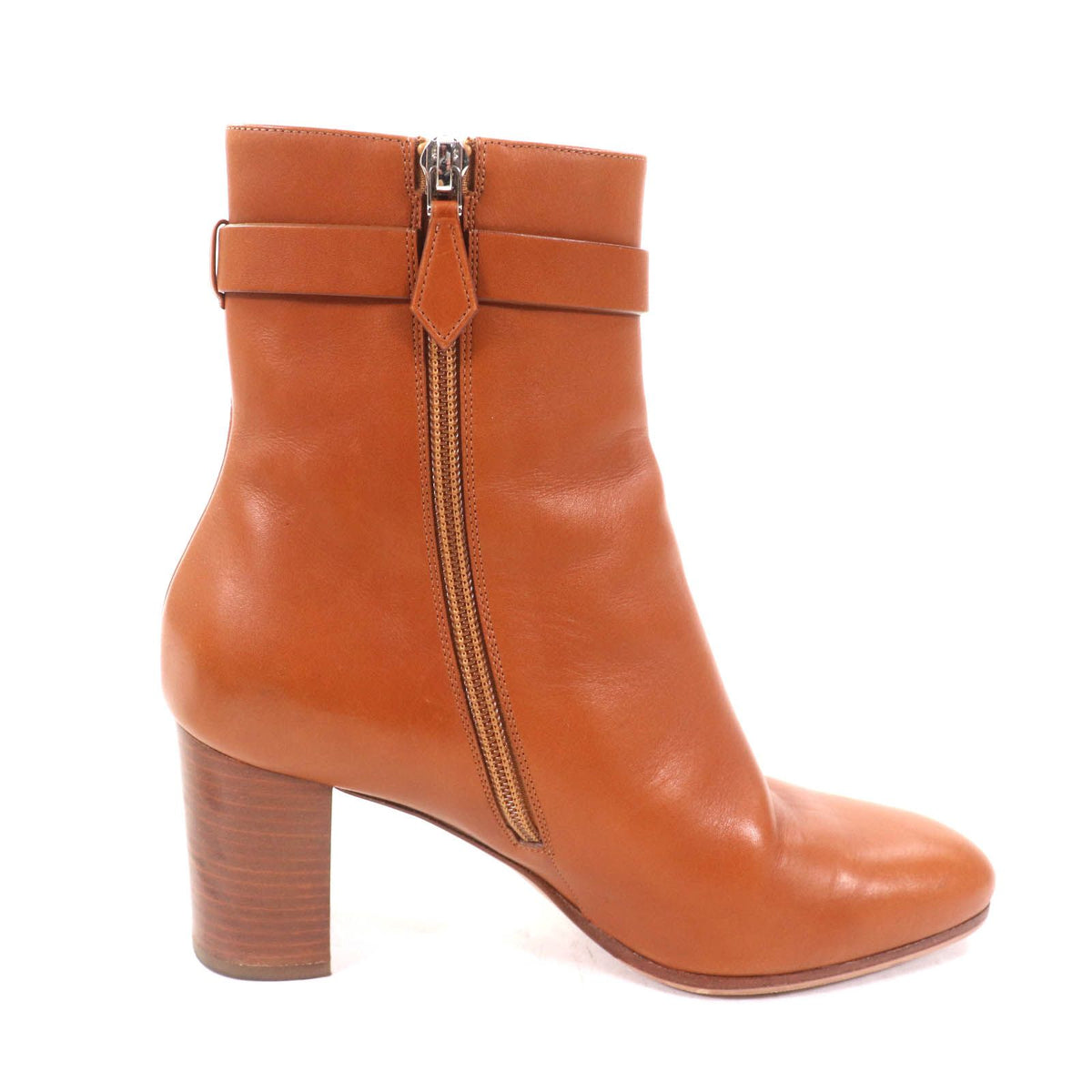 Hermes Saint Germain Silver Kelly Leather Short Boots Brown — view 5