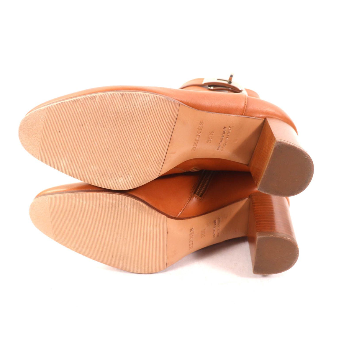 Hermes Saint Germain Silver Kelly Leather Short Boots Brown — view 6