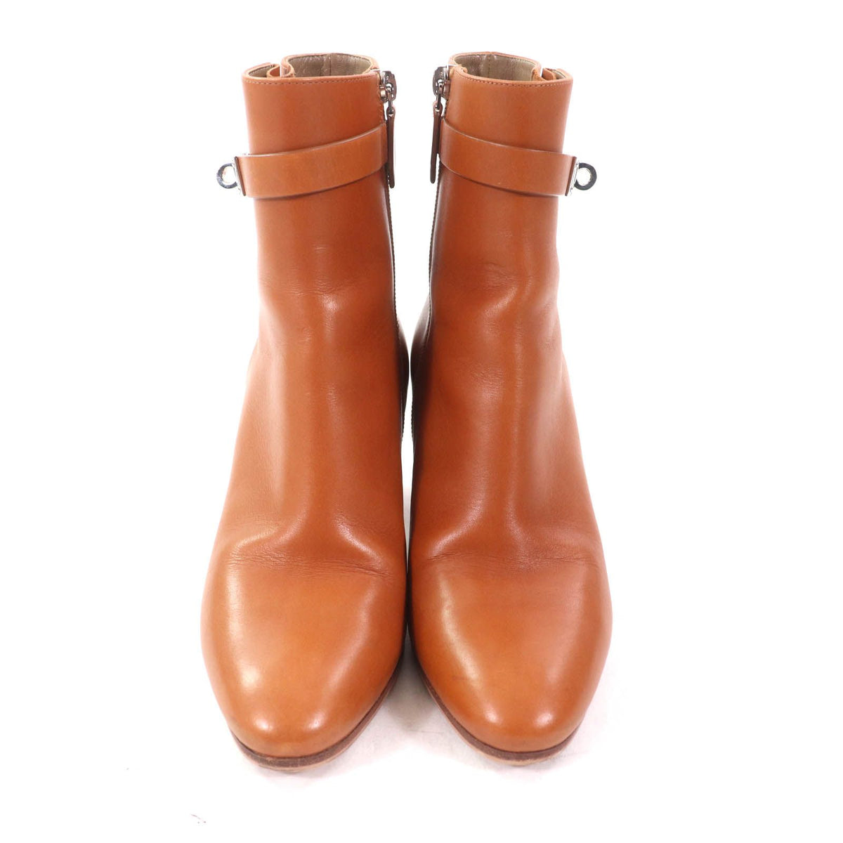 Hermes Saint Germain Silver Kelly Leather Short Boots Brown — view 3