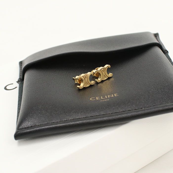 Celine Studded Triomphe Earrings Metal