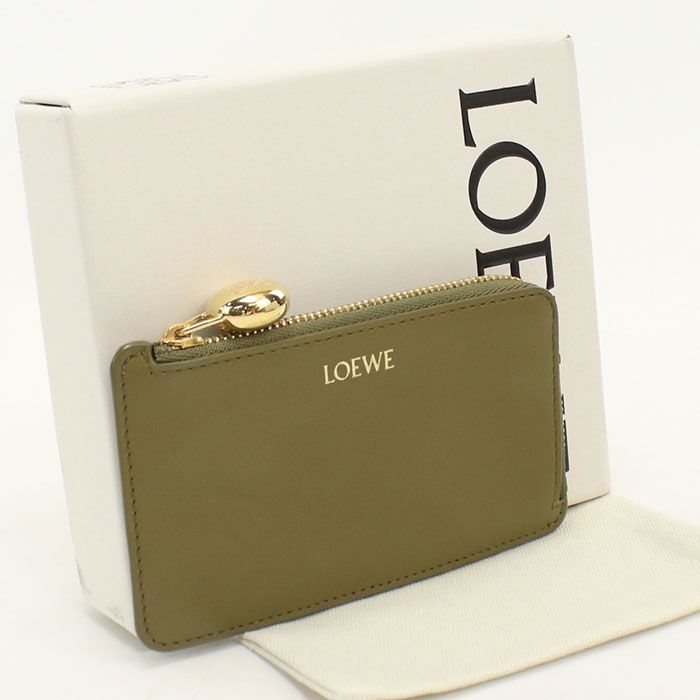 Loewe Coin Card Holder Pebble Purse Shiny Napa Calfskin