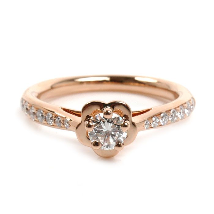 Chanel 18K Pink Gold Camellia Diamond Ring — view 3