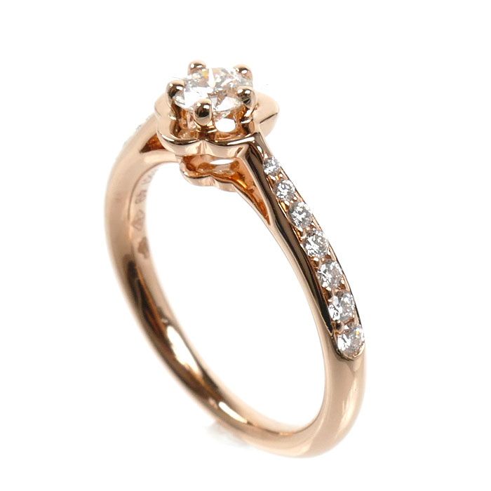 Chanel 18K Pink Gold Camellia Diamond Ring — view 2