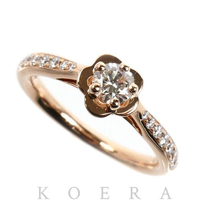 Chanel 18K Pink Gold Camellia Diamond Ring