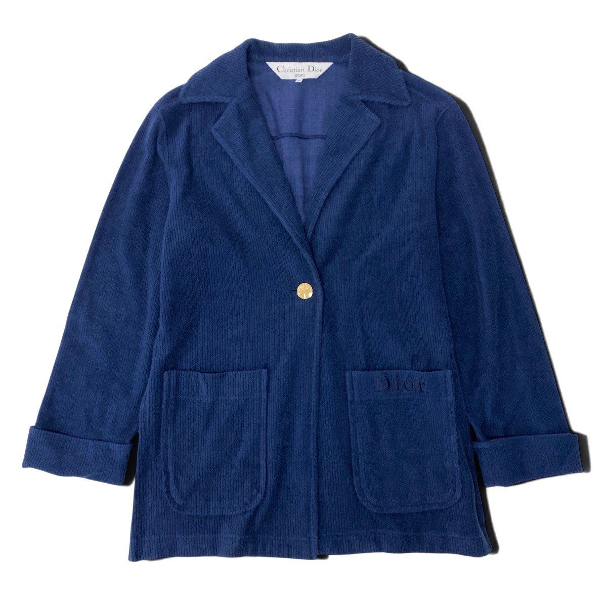 Dior Sport Chesterfield Rib Pile CD Logo Gold Button Navy M — view 2