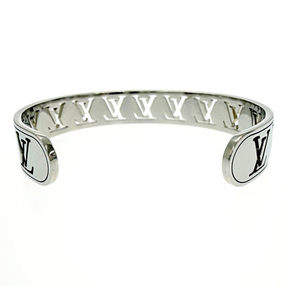 Louis Vuitton Metal Jonck Multi LV Open Bangle Silver Bracelet — view 4