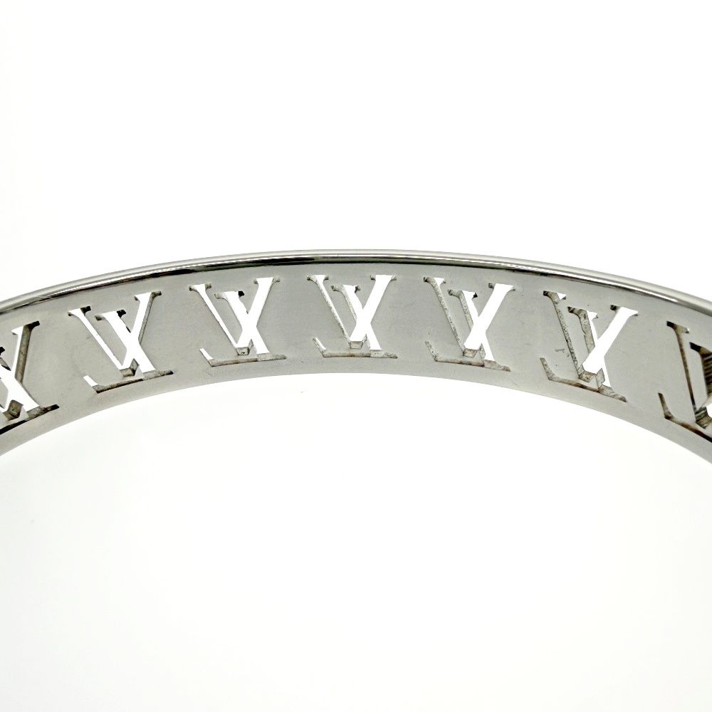 Louis Vuitton Metal Jonck Multi LV Open Bangle Silver Bracelet — view 6