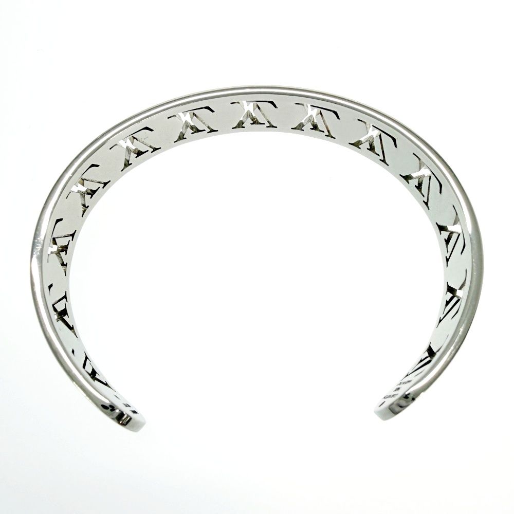Louis Vuitton Metal Jonck Multi LV Open Bangle Silver Bracelet — view 8