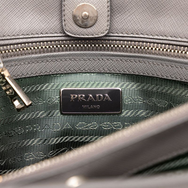 Prada Galleria Handbag Gray Saffiano Leather — view 5