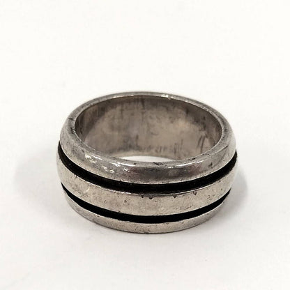 Tiffany & Co Grooved Double Line Ring Silver — view 3