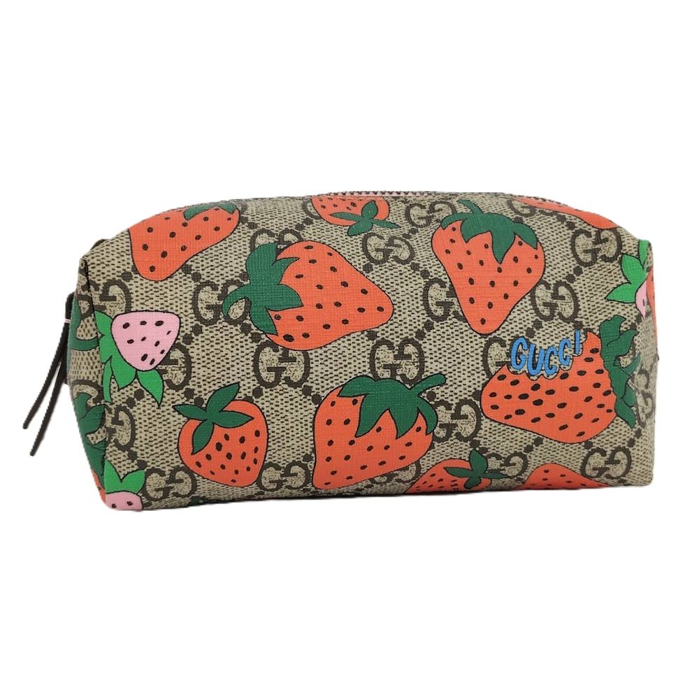 Gucci Strawberry GG Supreme Pouch