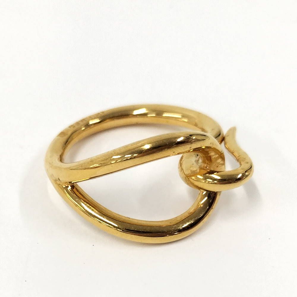 Hermes Jumbo Scarf Ring Plated Gold