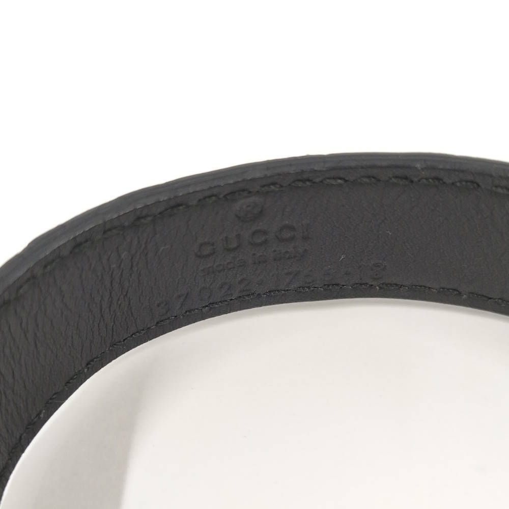 Gucci Bangle Leather Black Gold Bracelet — view 7