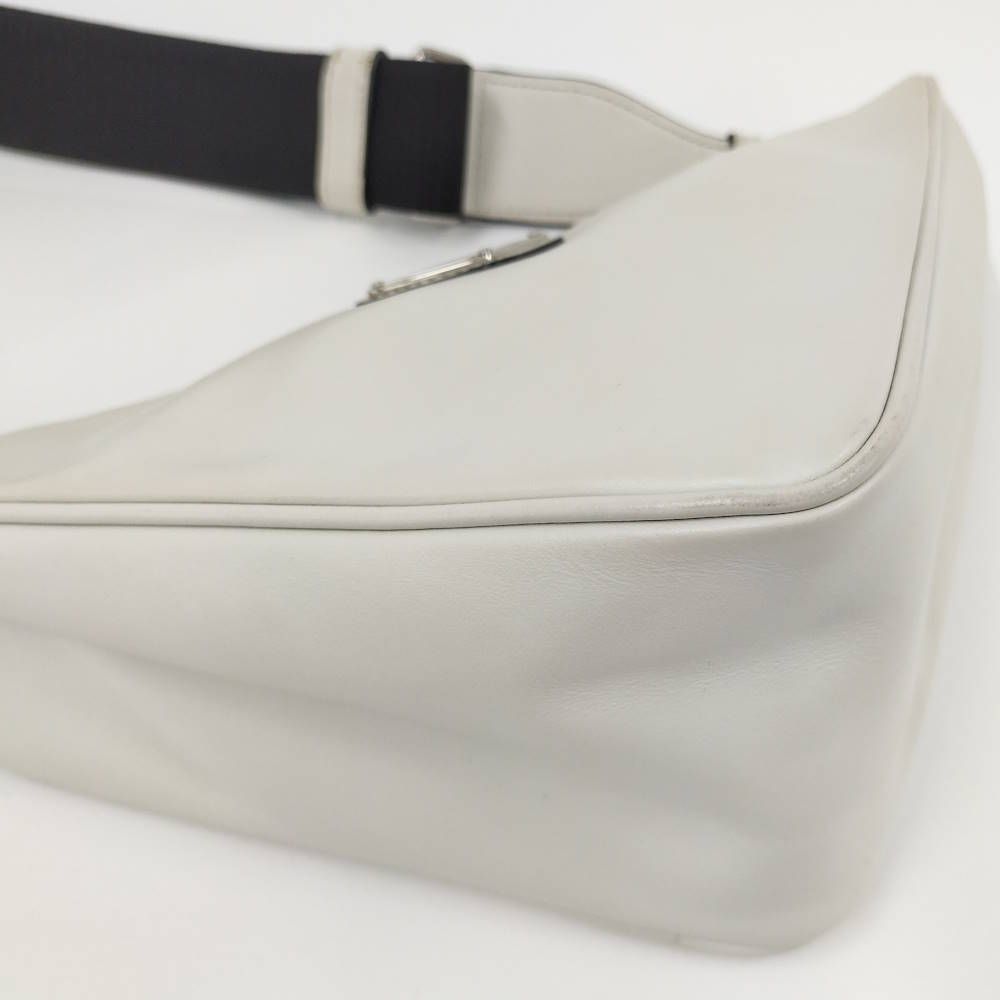 Prada Triangle Shoulder Bag Nylon Ivory — view 3