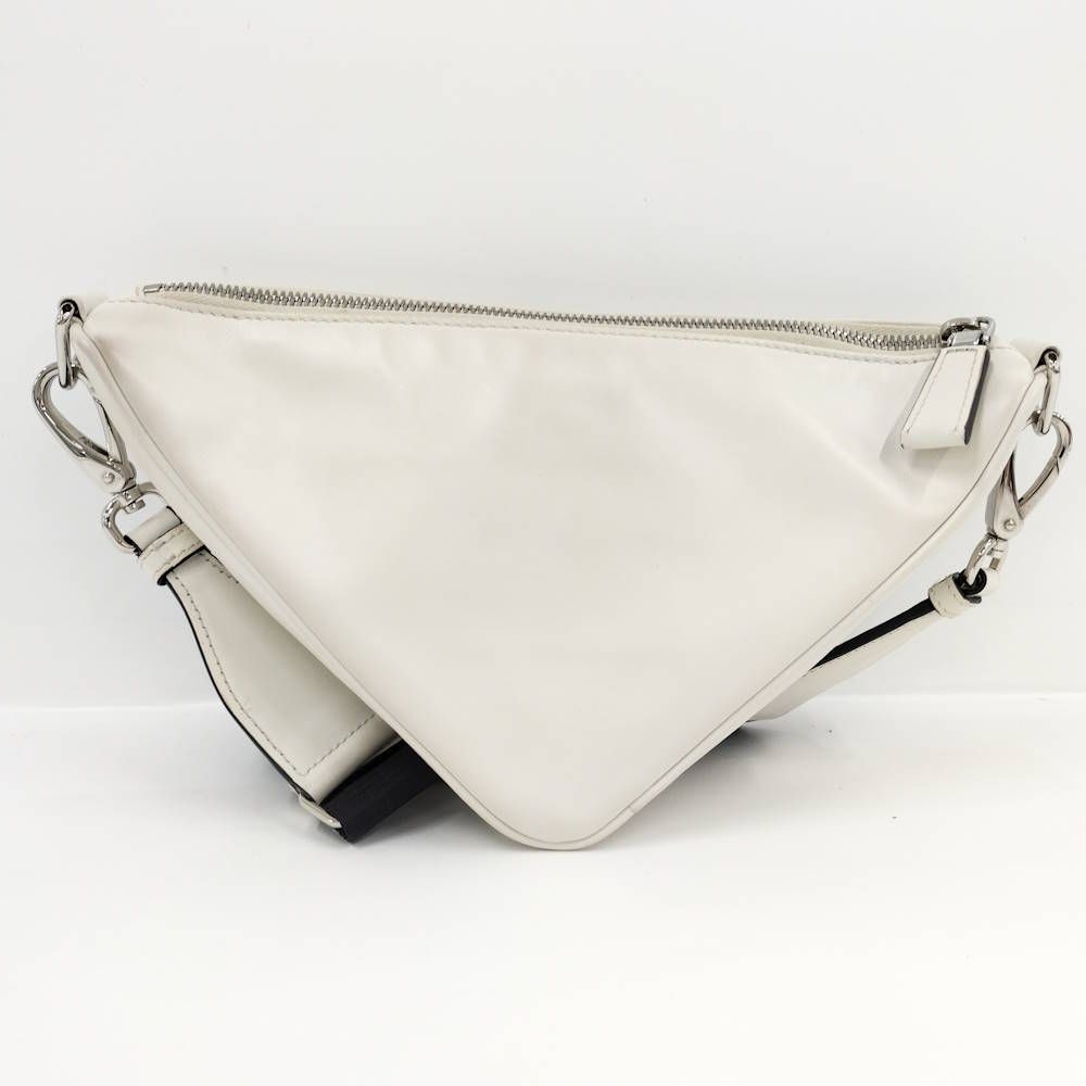Prada Triangle Shoulder Bag Nylon Ivory — view 2