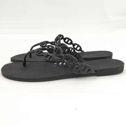 Hermes Chaine D'ancre Island Black Sandals — view 3