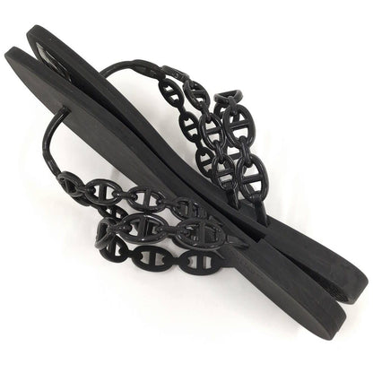 Hermes Chaine D'ancre Island Black Sandals — view 6