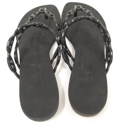 Hermes Chaine D'ancre Island Black Sandals — view 7