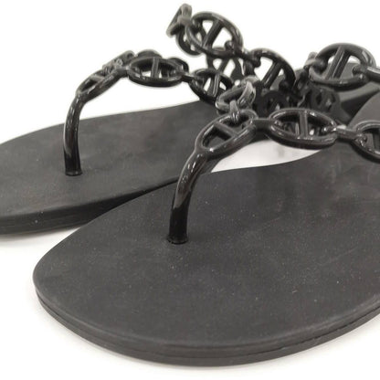Hermes Chaine D'ancre Island Black Sandals — view 8