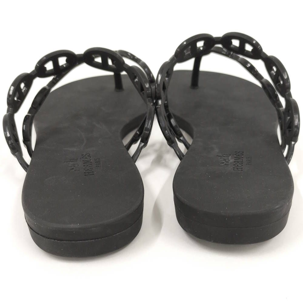 Hermes Chaine D'ancre Island Black Sandals — view 5