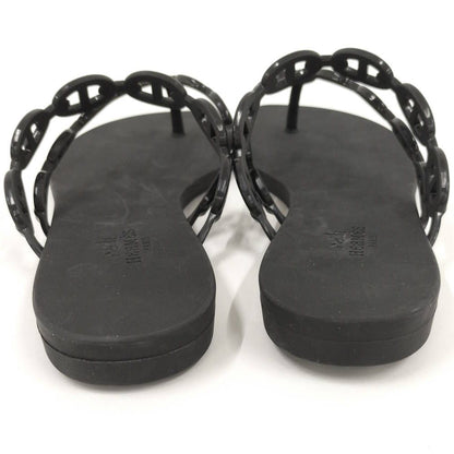 Hermes Chaine D'ancre Island Black Sandals — view 5
