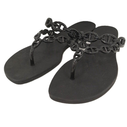 Hermes Chaine D'ancre Island Black Sandals
