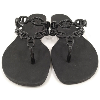 Hermes Chaine D'ancre Island Black Sandals — view 4