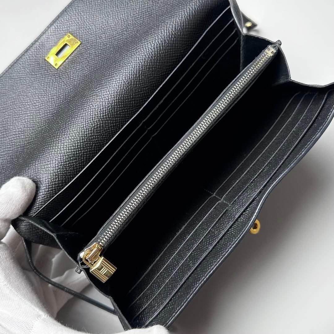Hermes Kelly Wallet Black Gold — view 4