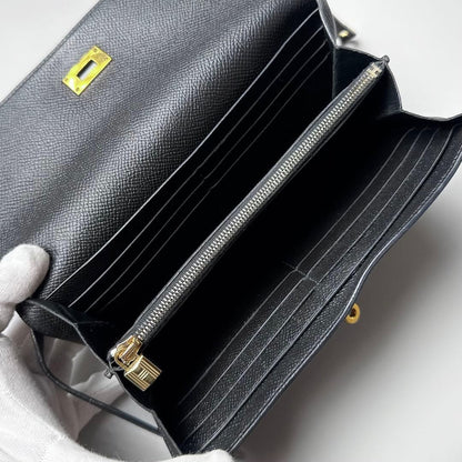 Hermes Kelly Wallet Black Gold — view 4