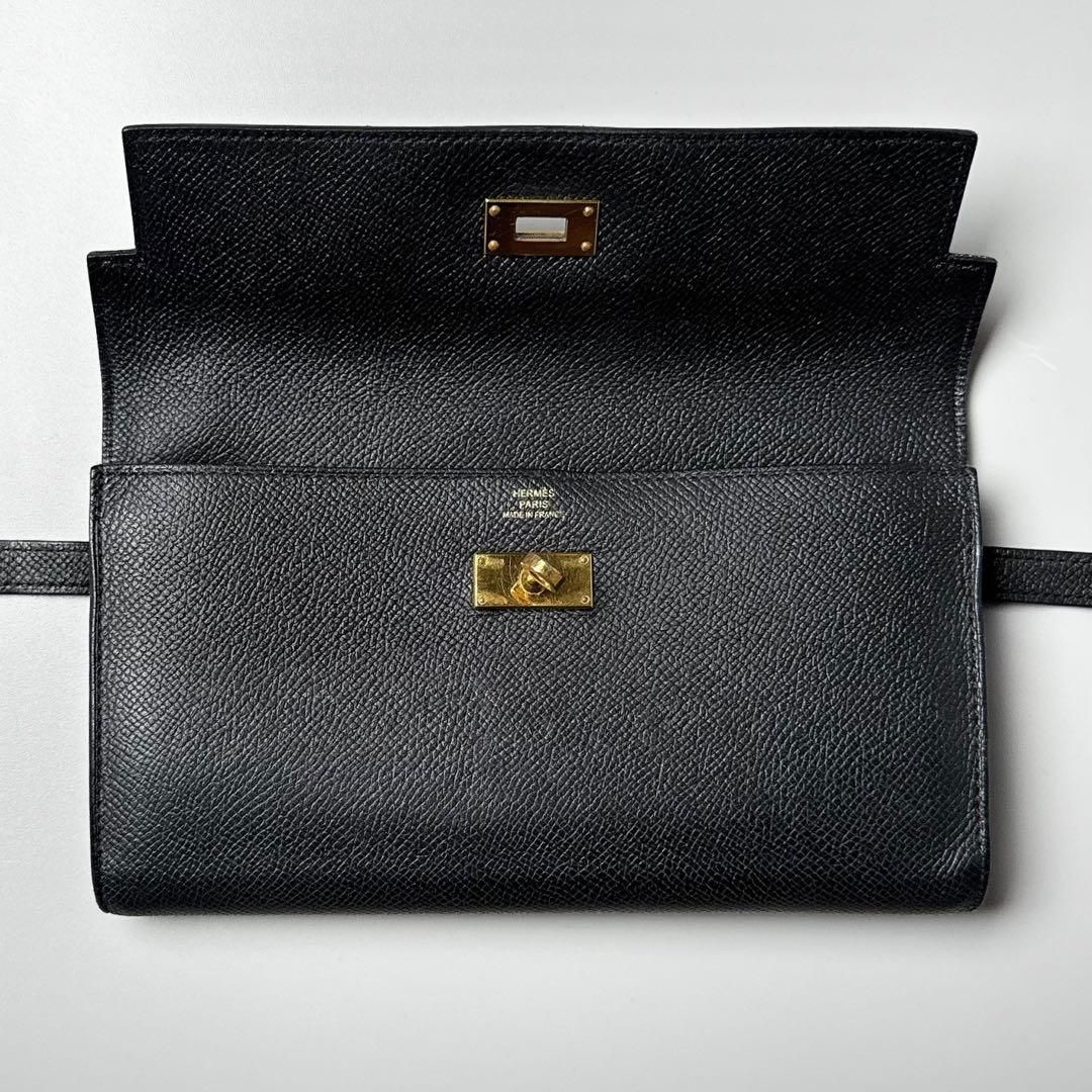 Hermes Kelly Wallet Black Gold — view 3