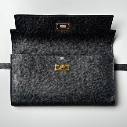 Hermes Kelly Wallet Black Gold — view 3