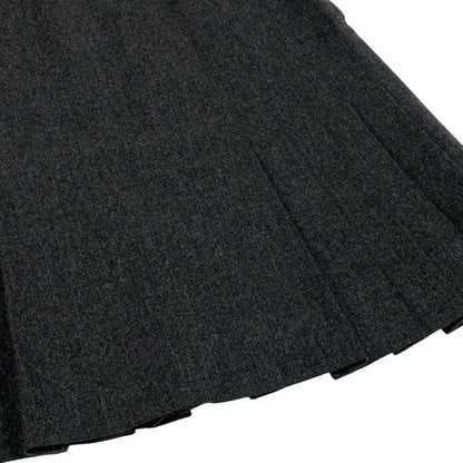 Chanel Pleated Skirt Mini 38 Gray Wool — view 6