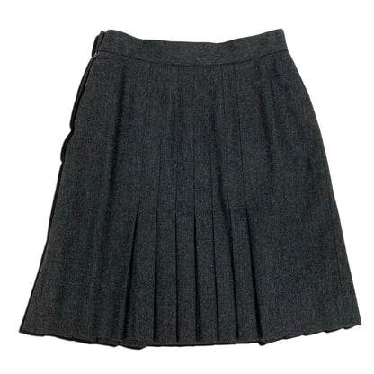 Chanel Pleated Skirt Mini 38 Gray Wool — view 3