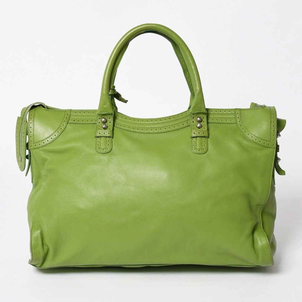 Balenciaga Riva City 2-Way Shoulder Bag Perforated Silver — view 2