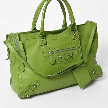 Balenciaga Riva City 2-Way Shoulder Bag Perforated Silver — view 3