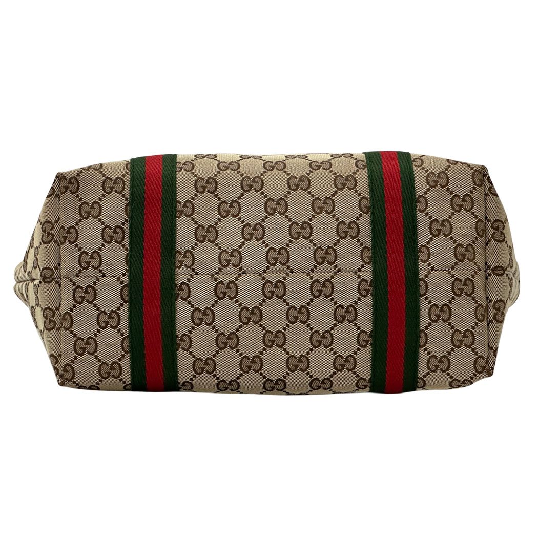 Gucci GG Canvas Tote Bag Brown Handle Work Shoulder Charm — view 3
