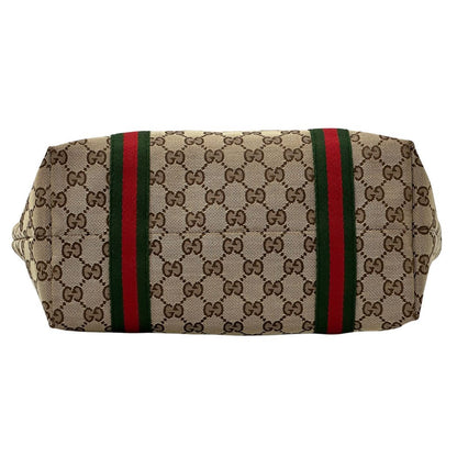 Gucci GG Canvas Tote Bag Brown Handle Work Shoulder Charm — view 3