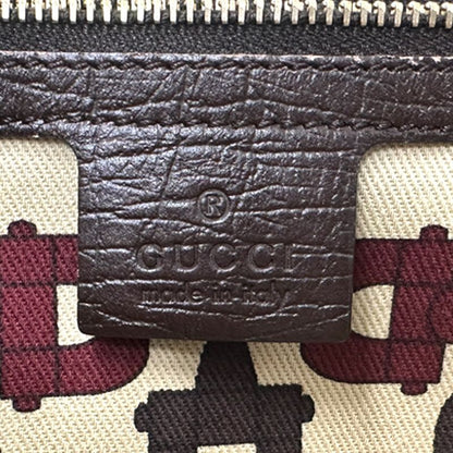 Gucci GG Canvas Tote Bag Brown Handle Work Shoulder Charm — view 6