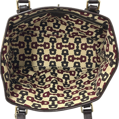 Gucci GG Canvas Tote Bag Brown Handle Work Shoulder Charm — view 5