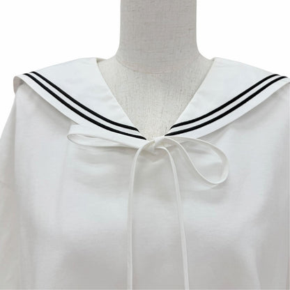 Miu Miu 11 EC Logo Embroidery Sailor Color Top with White Garment M — view 2