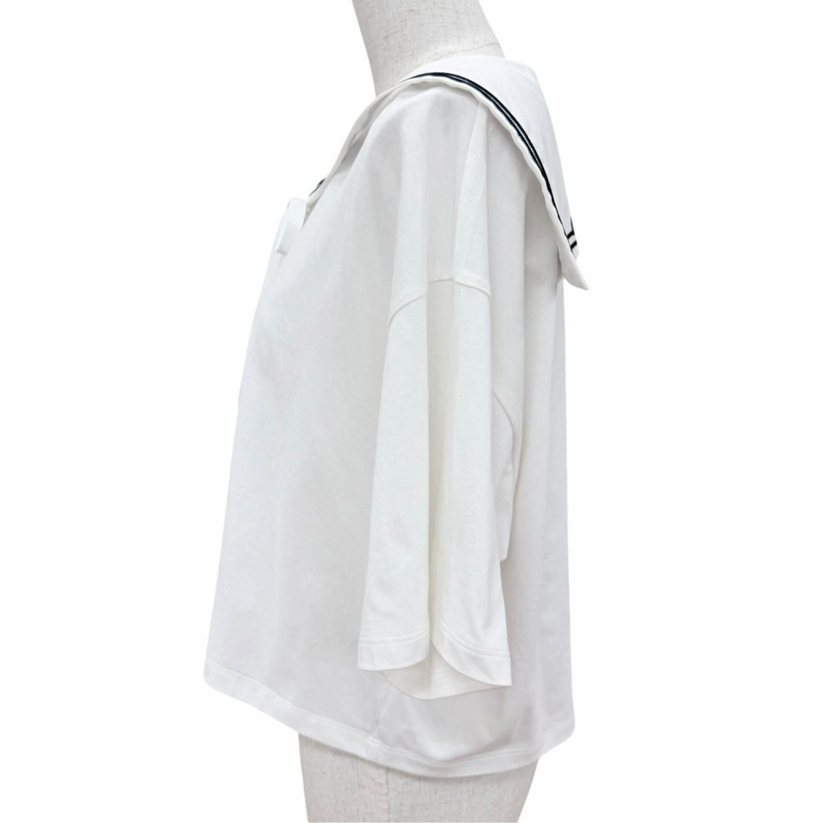 Miu Miu 11 EC Logo Embroidery Sailor Color Top with White Garment M — view 3