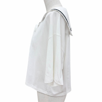 Miu Miu 11 EC Logo Embroidery Sailor Color Top with White Garment M — view 3