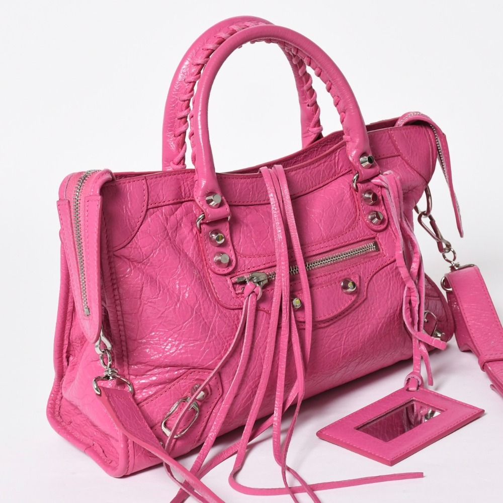 Balenciaga Classic City Small Handbag Leather Pink Gold — view 3