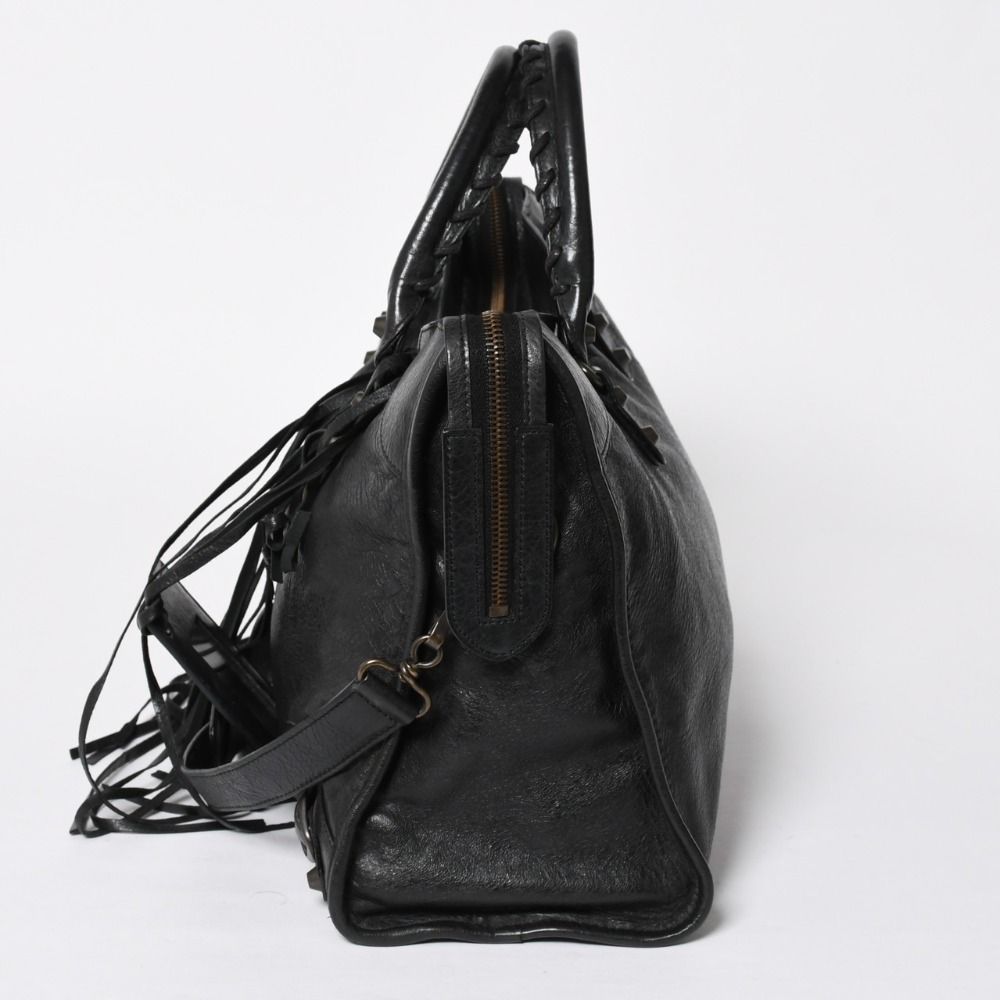 Balenciaga the City 2-Way Shoulder Bag Black Silver — view 3