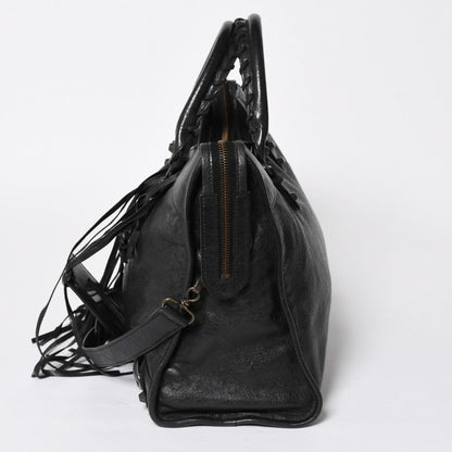 Balenciaga the City 2-Way Shoulder Bag Black Silver — view 3