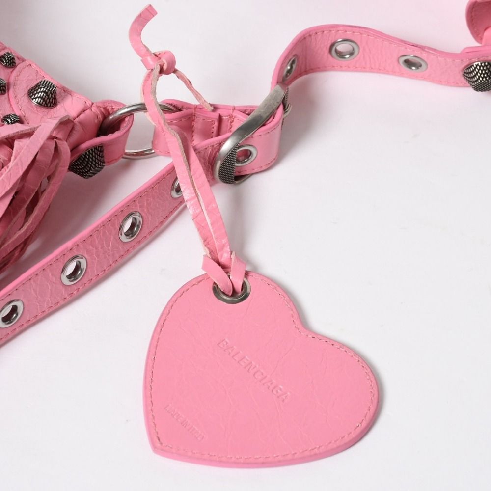 Balenciaga le Cargole Le Cagole Shoulder Bag Fringe Pink Silver — view 8