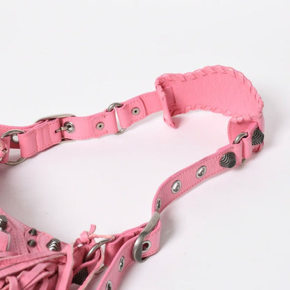 Balenciaga le Cargole Le Cagole Shoulder Bag Fringe Pink Silver — view 6