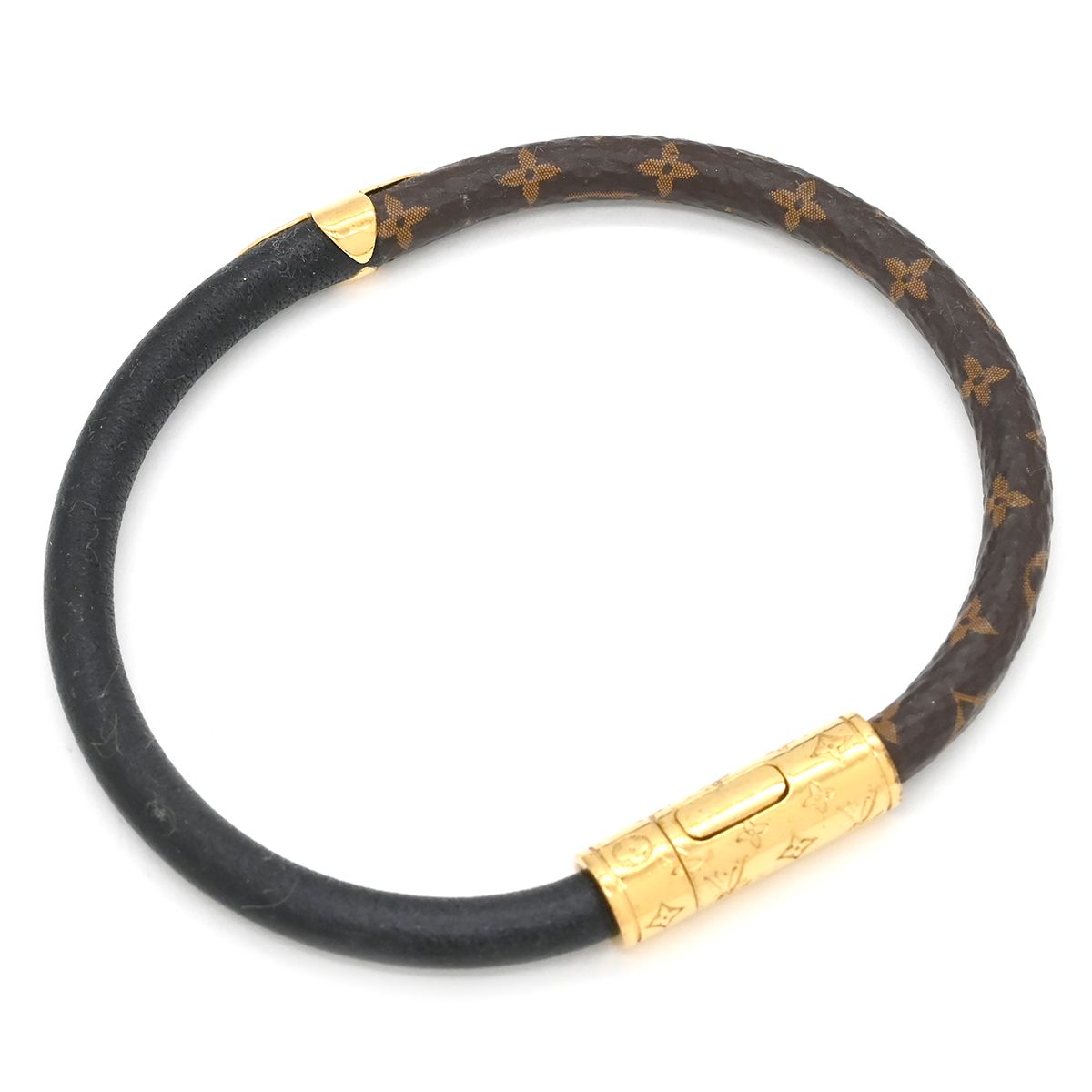 Louis Vuitton Bracelet Confidential 18k Yellow Gold Black Code Monogram 17 — view 2