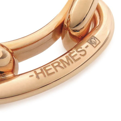 Hermes Scarf Ring Legato Brass Placke All Rose Pink Gold Regate Chaine D'ancre — view 3