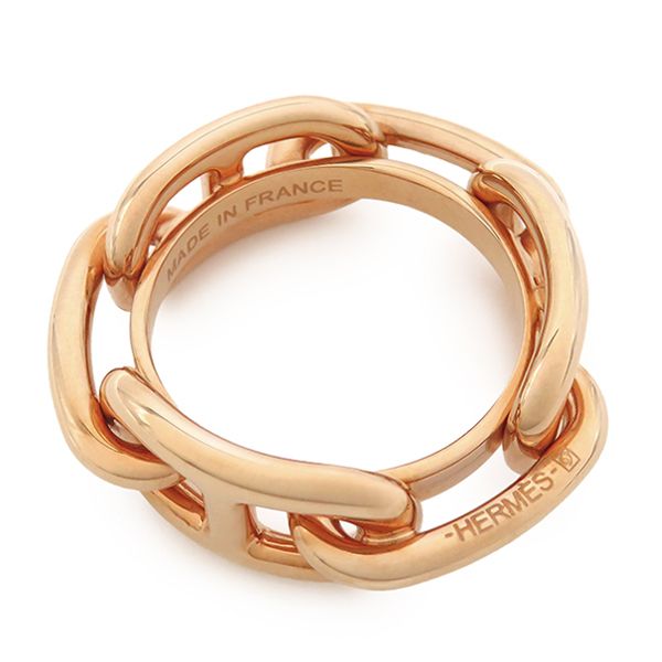 Hermes Scarf Ring Legato Brass Placke All Rose Pink Gold Regate Chaine D'ancre — view 2
